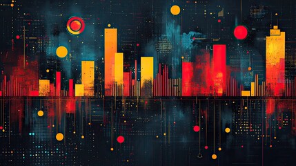Poster - abstractdepicting brand positioning strategies with stylized elements showcasing various conceptual approaches to market positioning.stock image