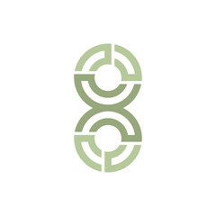 Fototapete - Monogram 8. Number 8. Number 8 design logo. Monogram letter mark 8 logo design. Monogram design vector logo. Monogram number 8 logo design. Simple number 8 monogram. Monogram 8 design logo. 