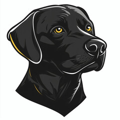 Black labrador retriever dog head mascot icon symbol clip art cartoon illustration