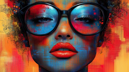 Poster - abstractshowcasing fashion and personal style through figures and patterns vibrant colors and dynamic shapes emphasize individuality and creativity.illustration