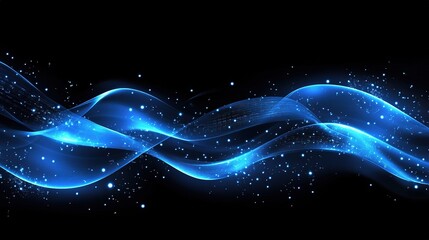 Wall Mural - Blue light waves