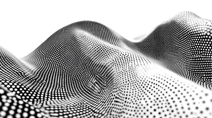 Poster - collection of black noise stippled dots forming halftone patterns generative ai