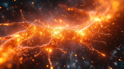 Poster - ai brain like structure with neurons and synapses firing and connecting in intricate patterns