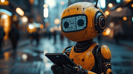 Poster - ai chatbot displayed on black smartphone screen representing automation for support centers and ai driven communication.illustration