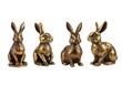 © Hanoi .s - Collection Antique grunge bronze brass rabbit figurine isolated on transparent or white background