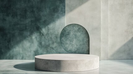 Poster - Minimalist abstract background with a pedestal 3D illustration and rendering