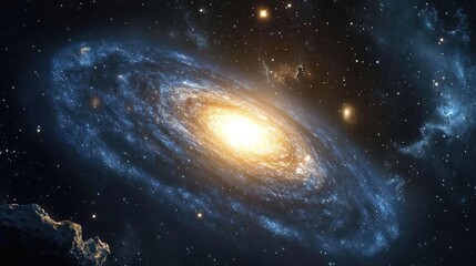 Wall Mural - beautiful view of the galaxy in 3d cartoon rendering