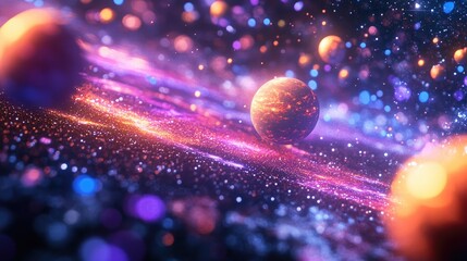 Poster - Galaxy in a 3D cartoon style rendering