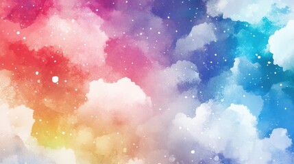 Poster - Watercolor cosmos square on a white background in 3D cartoon rendering
