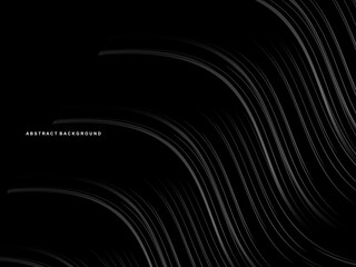 Abstract futuristic dark black background with modern wave design. Realistic 3d wallpaper with flowing lines. Perfect background for posters, websites, brochures, banners, apps, etc.