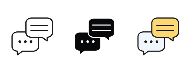 Fototapete - Chat icon set for communication, speak, messages and talks representation, fully editable and unexpanded chat icons for web, ui and apps