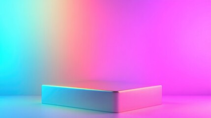 Poster - holographic iridescent texture with neon colors abstract gradient backdrop 3d gradient background cr