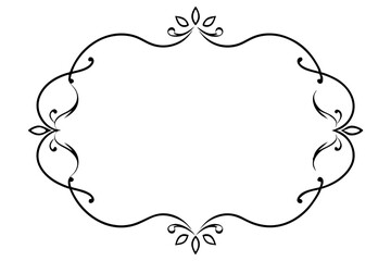 Floral vintage frame | isolated vector silhouette illustration on white background