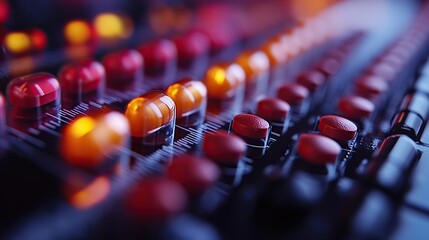 Poster - close up of various heart rate and pulse management pills emphasizing cardiovascular health and medical treatment.illustration