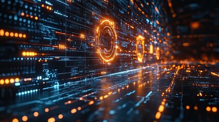 Fototapete - concept of business transformation showcasing elements of digital development and modern efficiency 