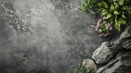 Poster - 3D rendering of a natural gray stone surface tile design featuring large ceramic slabs high resolution flooring tiles and vinyl wallpaper prints suitable for inkjet printing materials