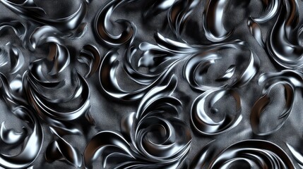 Poster - luxury seamless pattern featuring silver mesh ornament in a fashionable style on a vibrant fabric ba