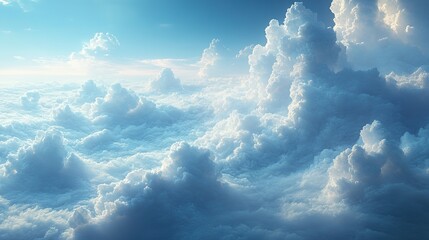 Poster - digital clouds representing cloud infrastructure and dat storage in futuristic landscape