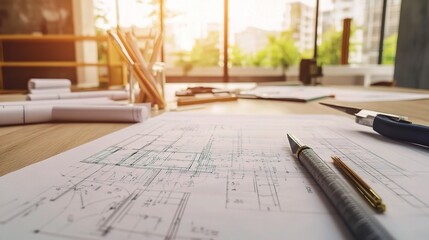 Poster - Architectural blueprint overview