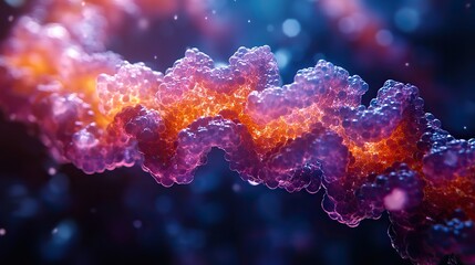 Poster - digital representation of dn strands highlighting crispr gene editing technology