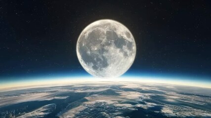 Wall Mural - a serene full moon casting a silvery glow over the nighttime world, video