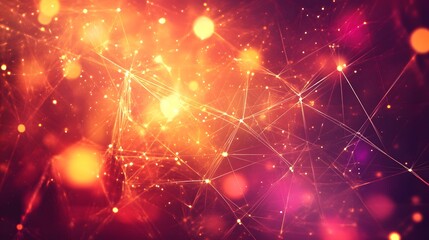 Abstract polygonal vector science background with connecting dots and lines.