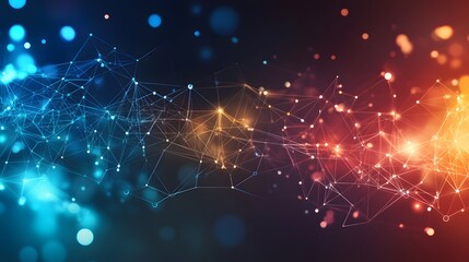 Abstract polygonal vector science background with connecting dots and lines.