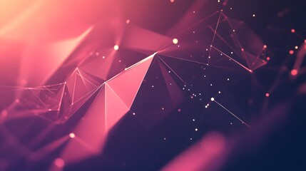 Abstract polygonal vector science background with connecting dots and lines.