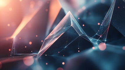 Abstract polygonal vector science background with connecting dots and lines.