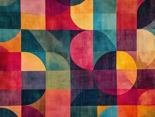 Poster - Abstract background texture featuring a multicolored geometric illustration suitable for tablecloths fabrics garments artwork web themes and digital wallpaper designs