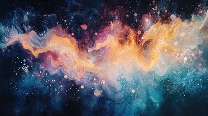 Poster - abstract background created with acrylic paint featuring brush strokes and soft blurred spots