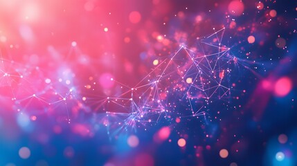 Abstract polygonal vector science background with connecting dots and lines.