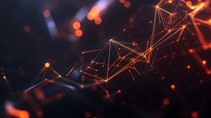 Abstract polygonal vector science background with connecting dots and lines.