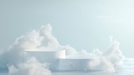 Poster - Elegant 3D Podium in Serene Empty Space