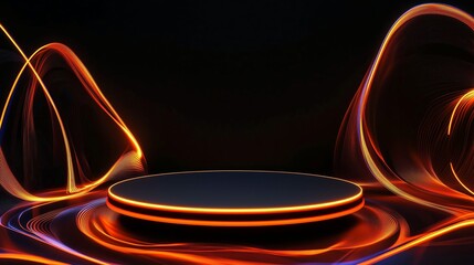 Poster - Modern 3D Podium in Empty Framed Space