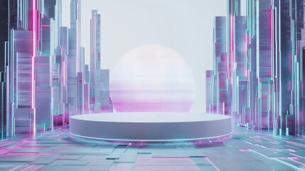 Poster - Modern 3D Podium in Ample Empty Space