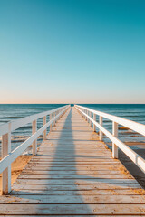 Naklejka na meble Wooden pier leading to tranquil sea