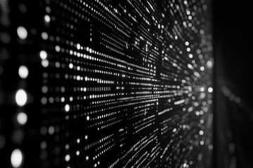 Poster - abstract background of white dots on a black background.