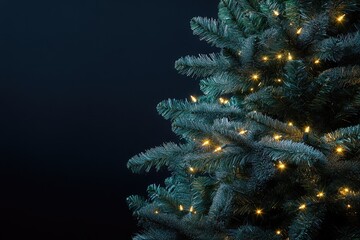 Sticker - A Close-Up of a Christmas Tree with Lights