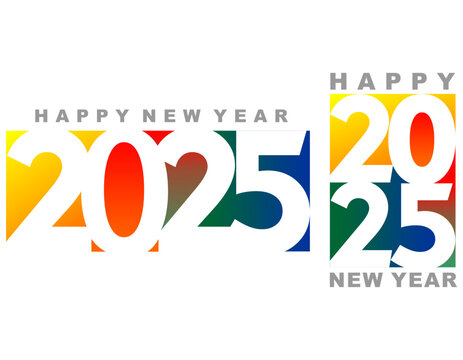 Happy new year 2025 design with colorful theme. Premium vector background, for posters, calendars, greetings and New Year 2025 