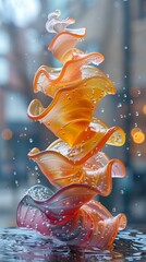 Wall Mural - abstract liquid art: splash of color and form