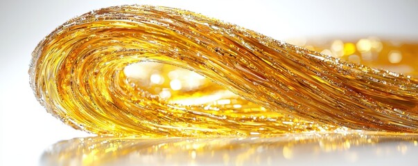 Poster - Vibrant 3D Abstract Illustration with Golden Texture