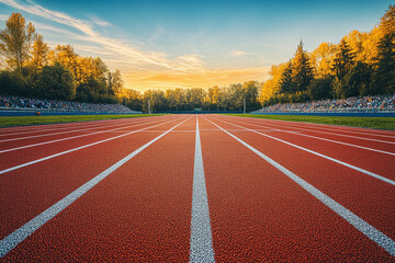 the plastic track in the sports arena