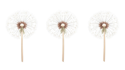 Poster - Decorative Dandelion Puff Collection Isolated on a Clear Background Generative AI