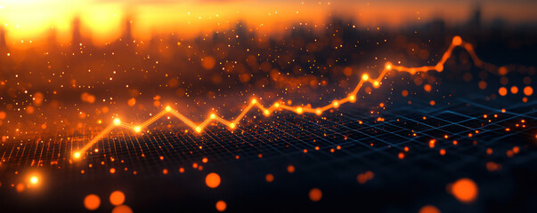 Poster - A graph with a line that is orange and black. The graph is showing a line that is going up