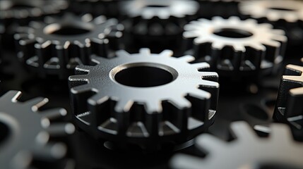 Fototapete - interlocking gears symbolize seamless software integration representing the synchronization and collaboration of different software systems.stock image