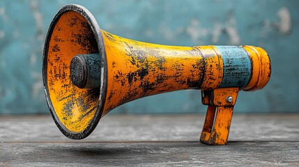 Poster - marketing concept with megaphone and speech bubbles effective advertising communication strategies trends and psychology use of social medi outreach and engagement.stock image