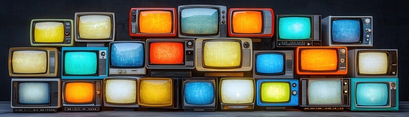 Vintage Televisions in a 3D Captivating Scene