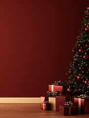 christmas illustration background with gift box : generative ai