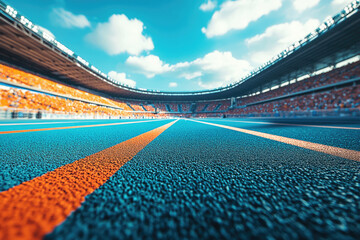 Poster - The plastic track in the sports arena